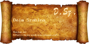 Deim Szabina névjegykártya
