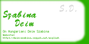 szabina deim business card